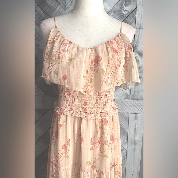 PAIGE KALANI FLORAL MIDI AFTERGLOW DRESS - Picture 9 of 13